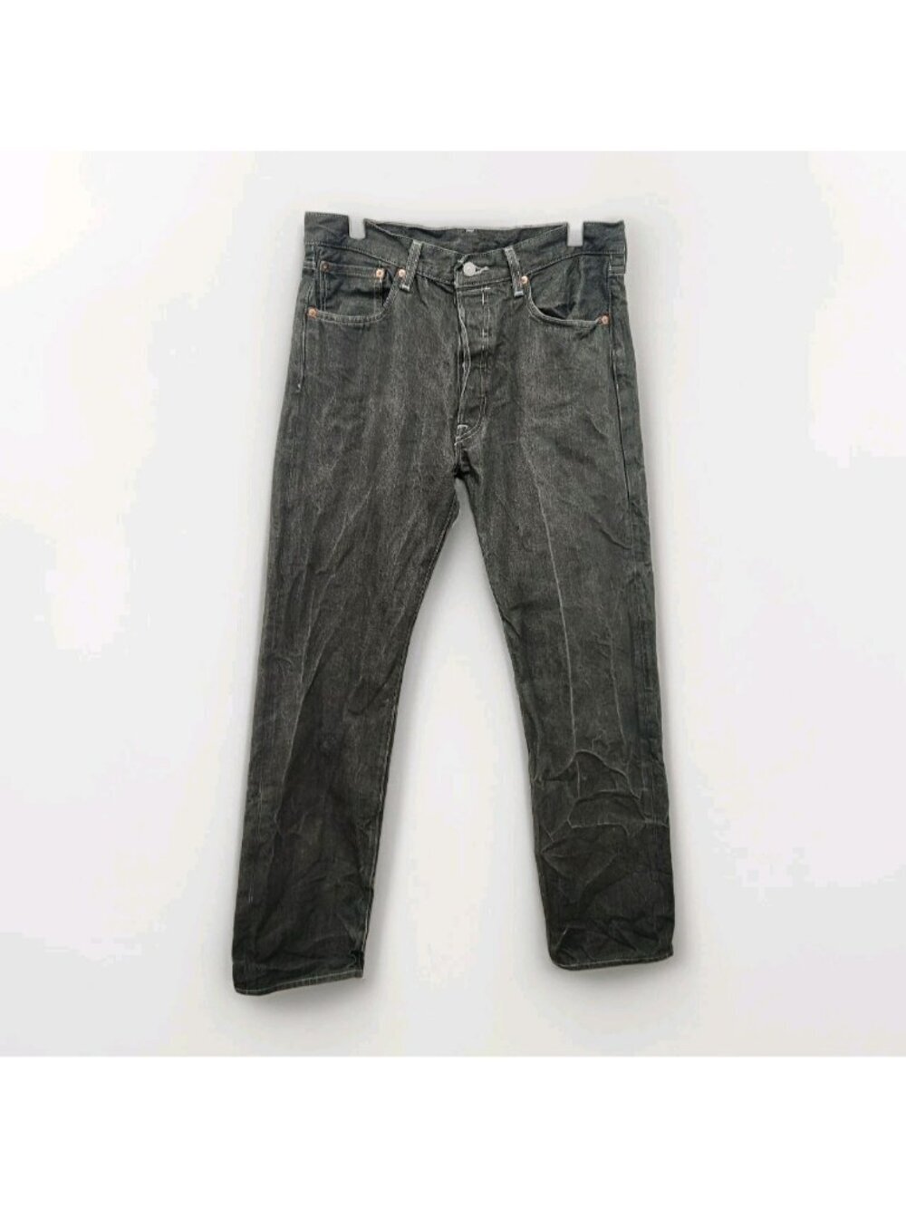 Levi's 501 Jeans Mens Tag 34x34 (fits 32x32) Green Gray Straight Leg Button Fly
